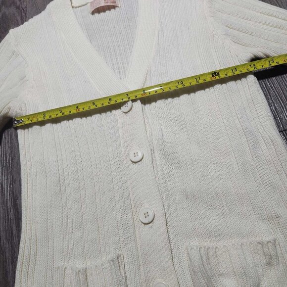 Vintage cream knit button-up cardigan with tiny pockets from Sears - Picture 8 of 13